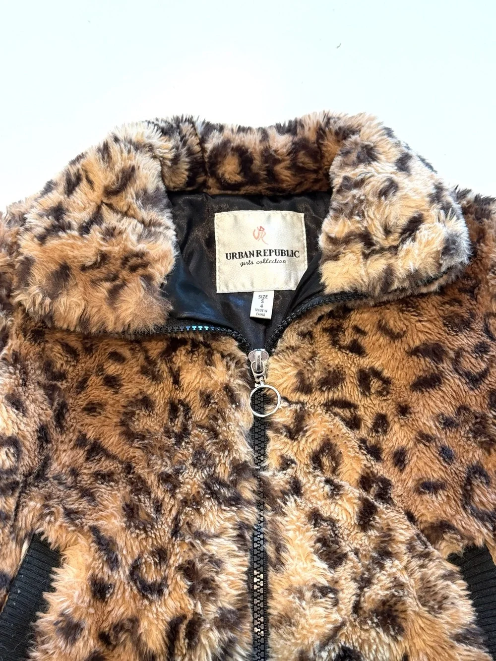 Urban Republic Kids Faux Fur Leopard Bomber Jacket